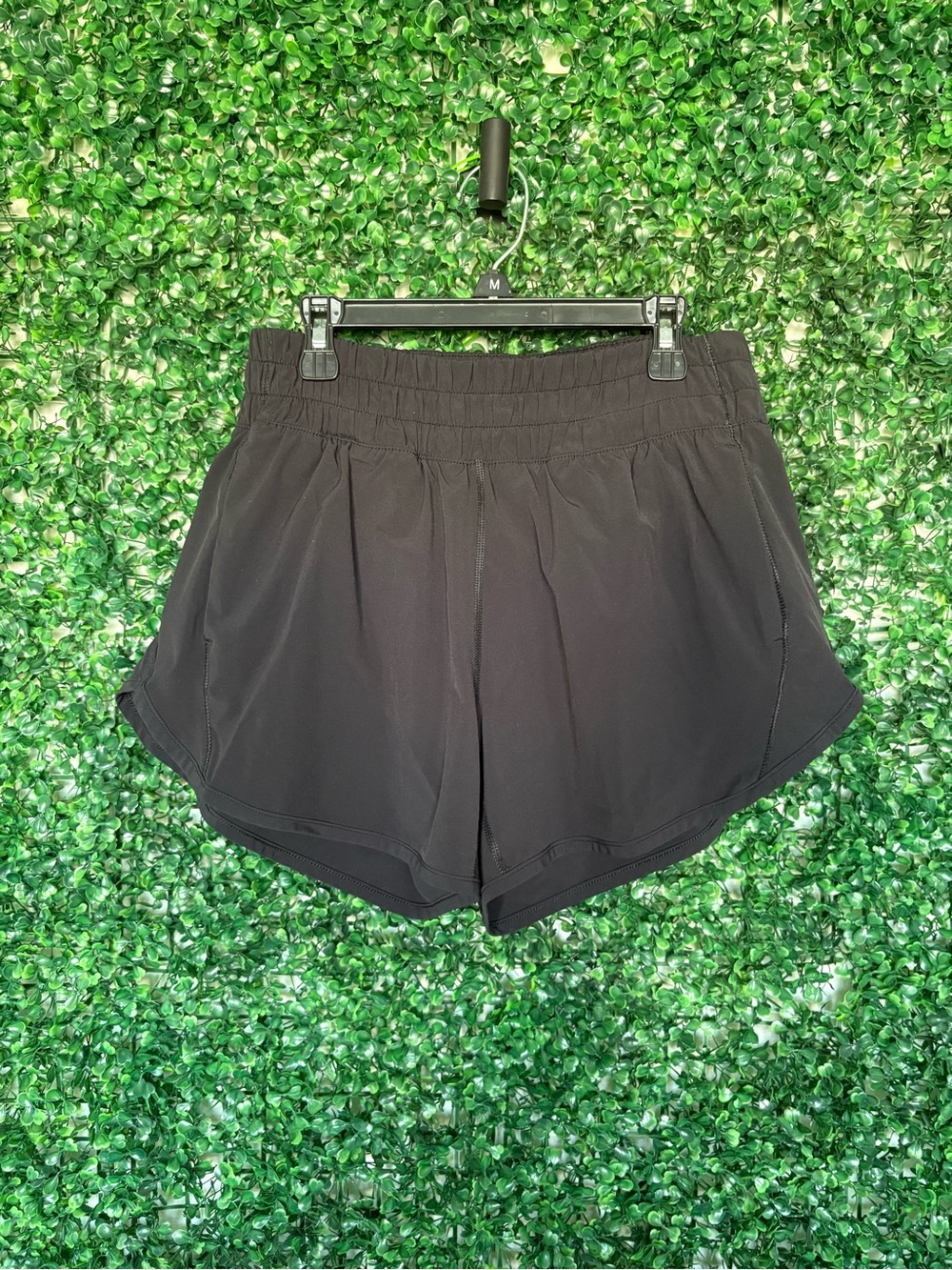 Women's Black Athletic Running Shorts with Elastic Waistband